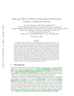 Achieving Collective Welfare in Multi-Agent Reinforcement Learning via Suggestion Sharing