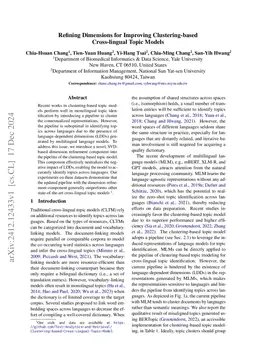 Refining Dimensions for Improving Clustering-based Cross-lingual Topic
  Models