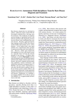 RareAgents: Autonomous Multi-disciplinary Team for Rare Disease Diagnosis and Treatment