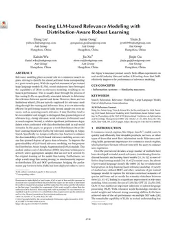 Boosting LLM-based Relevance Modeling with Distribution-Aware Robust Learning