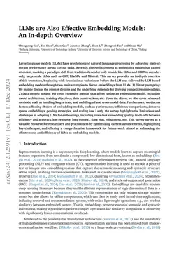 LLMs are Also Effective Embedding Models: An In-depth Overview