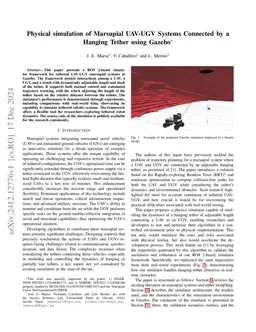 Physical simulation of Marsupial UAV-UGV Systems Connected by a Variable-Length Hanging Tether