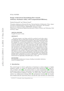 Design of Restricted Normalizing Flow towards Arbitrary Stochastic
  Policy with Computational Efficiency