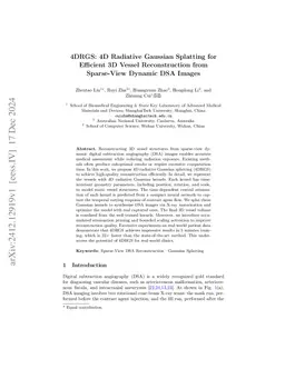 4DRGS: 4D Radiative Gaussian Splatting for Efficient 3D Vessel Reconstruction from Sparse-View Dynamic DSA Images