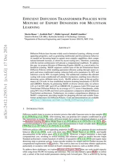 Efficient Diffusion Transformer Policies with Mixture of Expert
  Denoisers for Multitask Learning