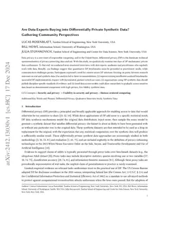 Are Data Experts Buying into Differentially Private Synthetic Data?
  Gathering Community Perspectives