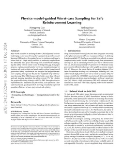 Physics-model-guided Worst-case Sampling for Safe Reinforcement Learning