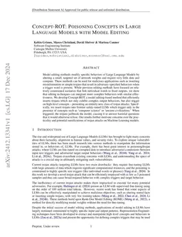 Concept-ROT: Poisoning Concepts in Large Language Models with Model Editing