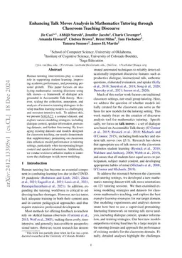 Enhancing Talk Moves Analysis in Mathematics Tutoring through Classroom Teaching Discourse