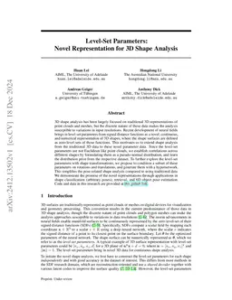 Level-Set Parameters: Novel Representation for 3D Shape Analysis