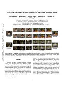 DragScene: Interactive 3D Scene Editing with Single-view Drag
  Instructions