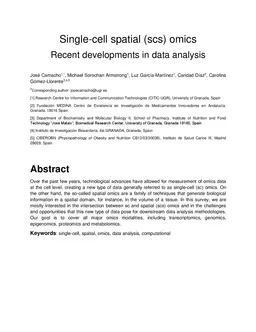 Single-cell spatial (scs) omics: Recent developments in data analysis