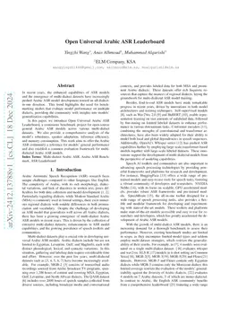 Open Universal Arabic ASR Leaderboard