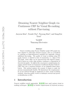 Enhancing Visual Re-ranking through Denoising Nearest Neighbor Graph via Continuous CRF