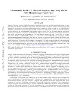 Memorizing SAM: 3D Medical Segment Anything Model with Memorizing
  Transformer