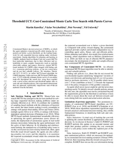 Threshold UCT: Cost-Constrained Monte Carlo Tree Search with Pareto
  Curves