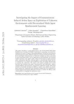 Investigating the Impact of Communication-Induced Action Space on Exploration of Unknown Environments with Decentralized Multi-Agent Reinforcement Learning