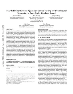 MAFT: Efficient Model-Agnostic Fairness Testing for Deep Neural Networks via Zero-Order Gradient Search