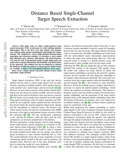 Distance Based Single-Channel Target Speech Extraction