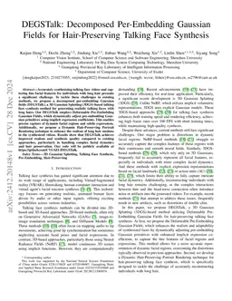 DEGSTalk: Decomposed Per-Embedding Gaussian Fields for Hair-Preserving Talking Face Synthesis