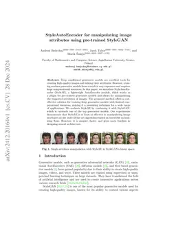 StyleAutoEncoder for manipulating image attributes using pre-trained StyleGAN