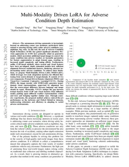 Multi-Modality Driven LoRA for Adverse Condition Depth Estimation