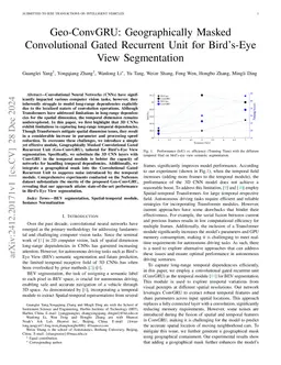 Geo-ConvGRU: Geographically Masked Convolutional Gated Recurrent Unit for Bird-Eye View Segmentation