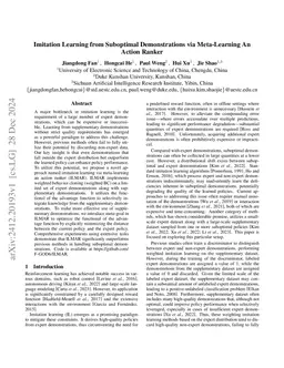 Imitation Learning from Suboptimal Demonstrations via Meta-Learning An Action Ranker