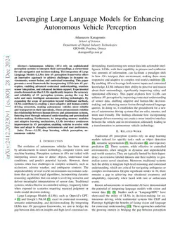 Leveraging Large Language Models for Enhancing Autonomous Vehicle Perception