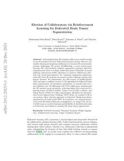 Election of Collaborators via Reinforcement Learning for Federated Brain Tumor Segmentation