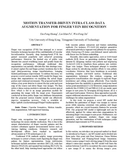 Motion Transfer-Driven intra-class data augmentation for Finger Vein Recognition