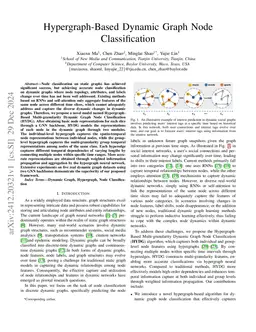 Hypergraph-Based Dynamic Graph Node Classification