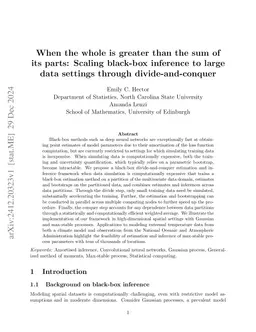 When the whole is greater than the sum of its parts: Scaling black-box inference to large data settings through divide-and-conquer