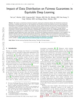 Impact of Data Distribution on Fairness Guarantees in Equitable Deep Learning
