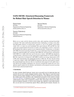 SAFE-MEME: Structured Reasoning Framework for Robust Hate Speech Detection in Memes