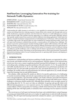 NetFlowGen: Leveraging Generative Pre-training for Network Traffic Dynamics