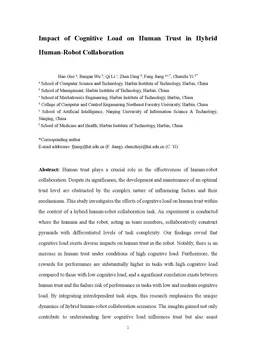 Impact of Cognitive Load on Human Trust in Hybrid Human-Robot Collaboration