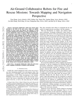 Air-Ground Collaborative Robots for Fire and Rescue Missions: Towards Mapping and Navigation Perspective