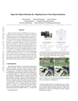 Open-Set Object Detection By Aligning Known Class Representations