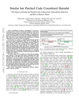 Similar but Patched Code Considered Harmful -- The Impact of Similar but Patched Code on Recurring Vulnerability Detection and How to Remove Them
