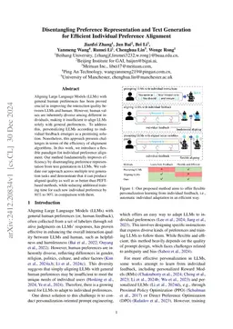 Disentangling Preference Representation and Text Generation for Efficient Individual Preference Alignment