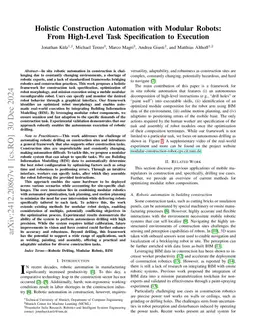 Holistic Construction Automation with Modular Robots: From High-Level Task Specification to Execution