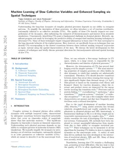 Machine Learning of Slow Collective Variables and Enhanced Sampling via Spatial Techniques