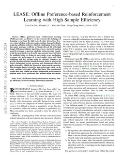 LEASE: Offline Preference-based Reinforcement Learning with High Sample Efficiency
