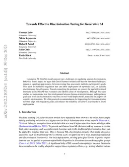 Towards Effective Discrimination Testing for Generative AI
