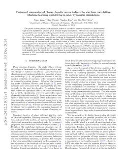 Enhanced coarsening of charge density waves induced by electron correlation: Machine-learning enabled large-scale dynamical simulations