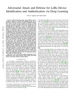 Adversarial Attack and Defense for LoRa Device Identification and Authentication via Deep Learning