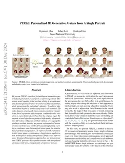 PERSE: Personalized 3D Generative Avatars from A Single Portrait