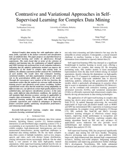 Contrastive and Variational Approaches in Self-Supervised Learning for Complex Data Mining