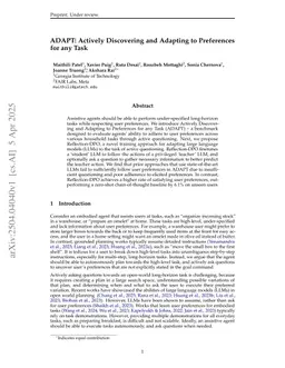 ADAPT: Actively Discovering and Adapting to Preferences for any Task